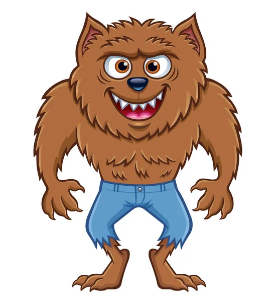 Werewolf Character Grinning Wildly — Stock Photo, Image