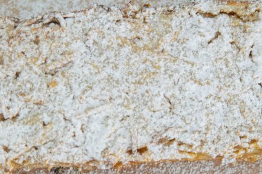 Elmalı turta yakın plan. Lezzetli elmalı turta ya da taze elma ve baharatlı elmalı kek. Pasta düzenlemesi.