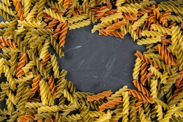 Fusili Pasta Closeup Raw Fusilli Macaroni Spiral Shape Empty Middle — Stock Photo, Image