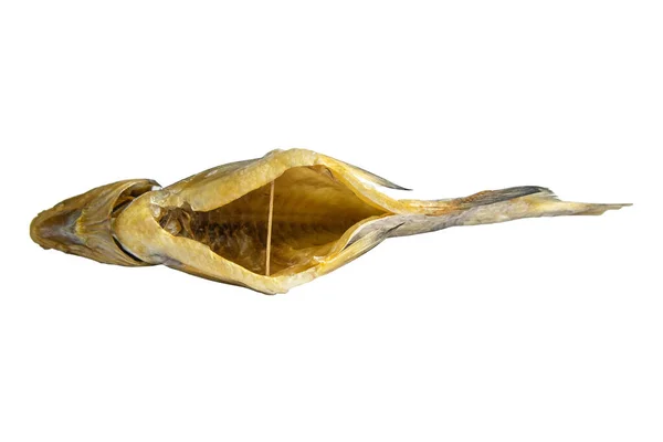 Bream Kering Pada Latar Belakang Putih Snack Fish Bir Tutup — Stok Foto