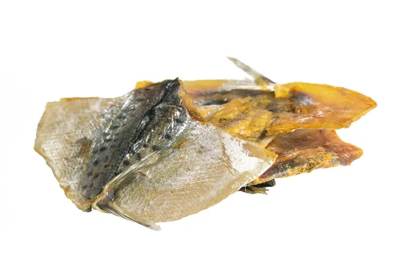 Dorada Seca Forma Mariposa Aislada Sobre Fondo Blanco Snack Fish — Foto de Stock