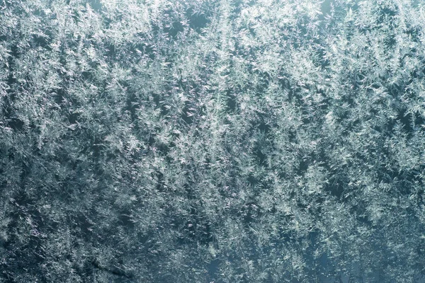 Frost patroon op glas achtergrondstructuur — Stockfoto