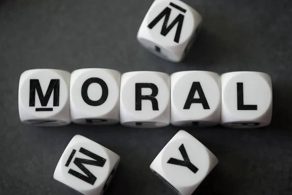 Word moral on toy cubes — Stock Photo, Image