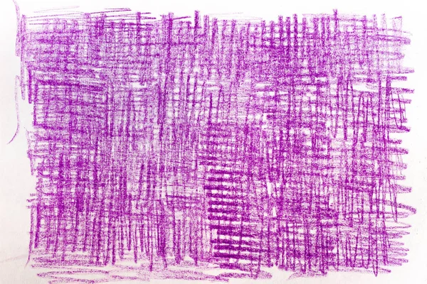 紫罗兰色蜡笔画在纸上的背景纹理 — 图库照片