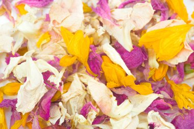 çok renkli kuru çiçek yaprakları potpurri