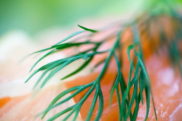 Healthy small open sandwich with smoked salmon selective focus — Stock Photo, Image