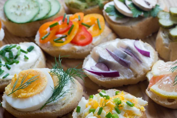 Healthy small sandwiches — Stock Photo, Image