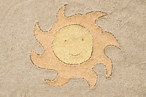 Dessin au soleil dans le sable — Photo