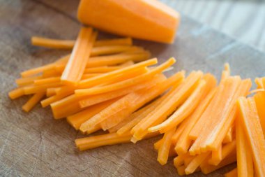 doğranmış havuç seçici odak 