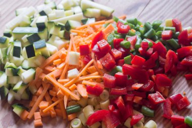 doğranmış sebze seçici odak 