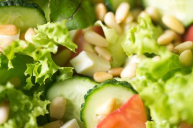 taze salata wih marul seçici odak 