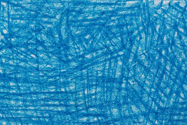 蓝色蜡笔涂鸦背景纹理 — 图库照片