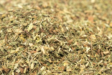 Stevia yaprağı seçici odak kurutulmuş