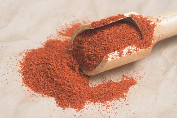 Szárított piros chili paprika Mérőkanál — Stock Fotó