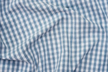 mavi ve beyaz kareli kumaş arka plan dokusu 