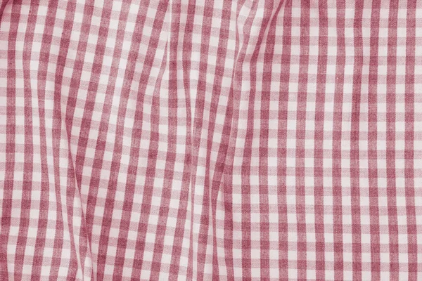 Vermelho e branco tecido quadriculado textura de fundo — Fotografia de Stock
