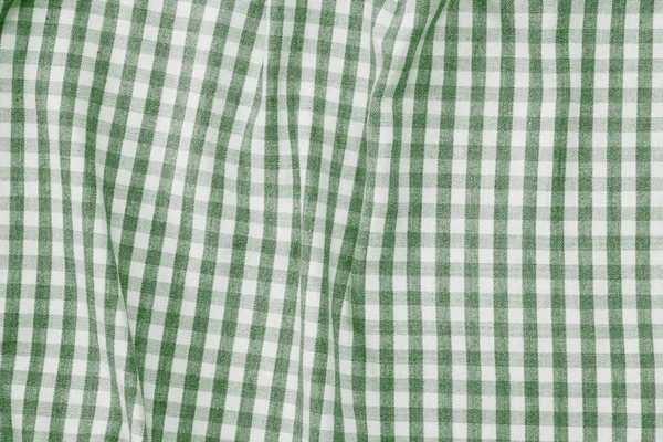 Grön och vit rutiga tyget bakgrundsstruktur — Stockfoto