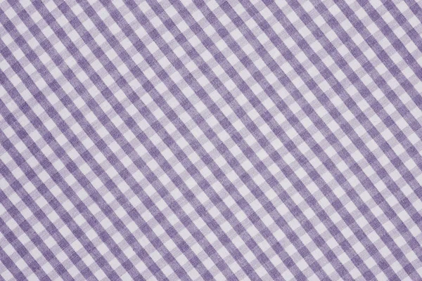 Textura pozadí fialové a bílé kostkované tkaniny — Stock fotografie