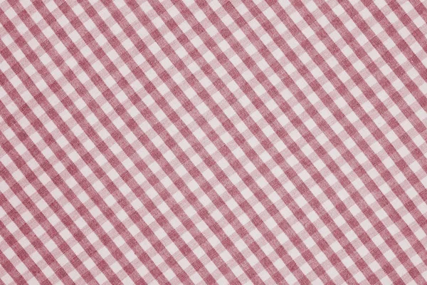 赤と白の市松模様の布背景テクスチャ — ストック写真