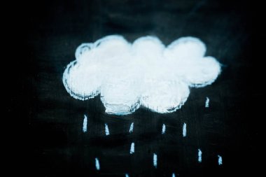 tebeşir yazı tahtası seçici odak makro üzerinde çizim