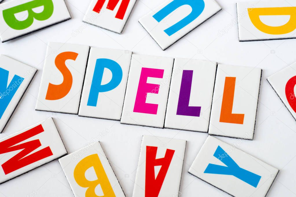 word spell  made of colorful letters 