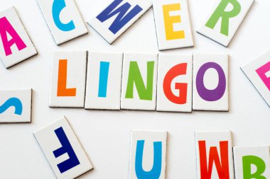 word lingo  made of colorful letters  clipart
