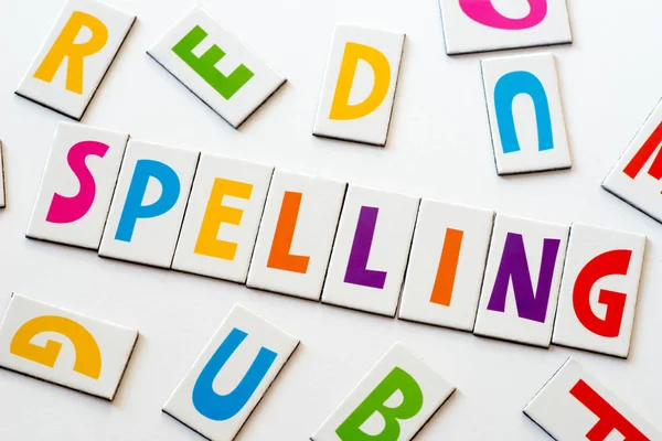 Word spelling made of colorful letters — Stock Photo, Image