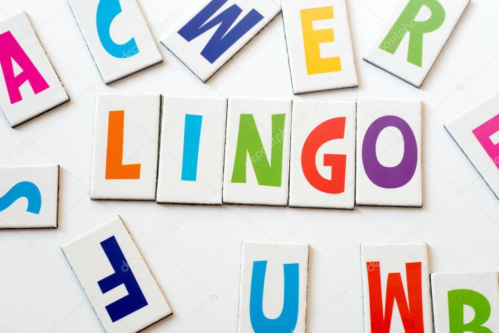 word lingo  made of colorful letters 