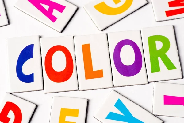 Word color made of colorful letters — Stock Photo, Image