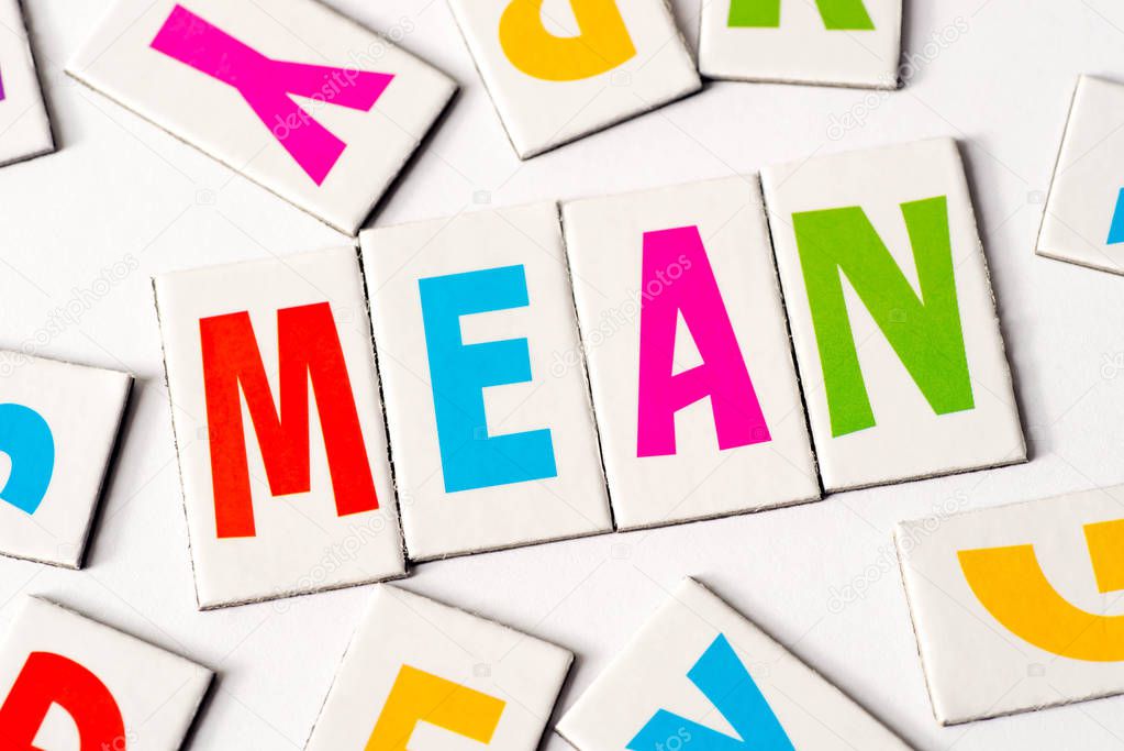 Word mean made of colorful letters — Stock Photo © aga77ta #168687062