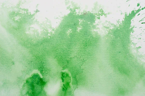 green watercolor painting on white paper background texture