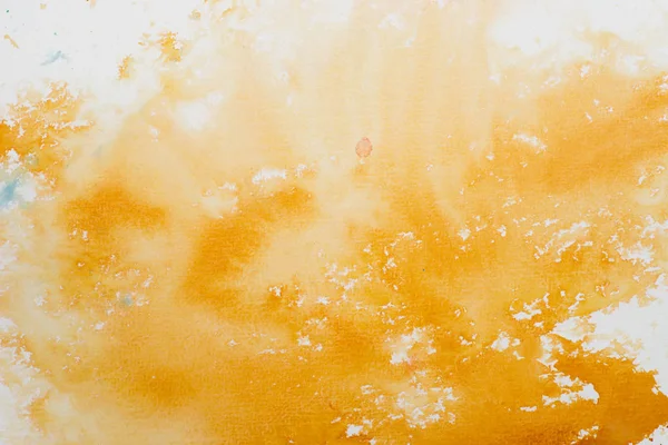 Pomarańczowy malarstwo akwarela na teksturę tła biały papier — Zdjęcie stockowe