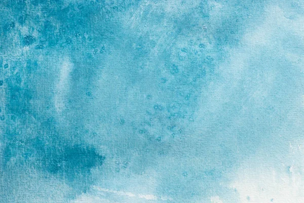 Синій акварельний живопис на текстурі фону білого паперу — стокове фото