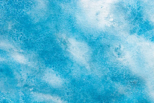 Niebieski malarstwo akwarela na teksturę tła biały papier — Zdjęcie stockowe