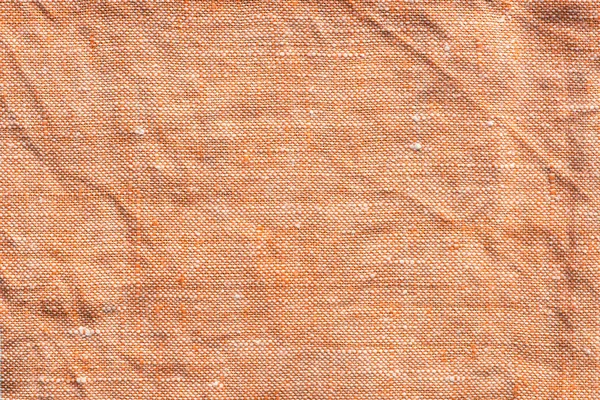 Fondo de textura de tela de lino arrugado naranja — Foto de Stock