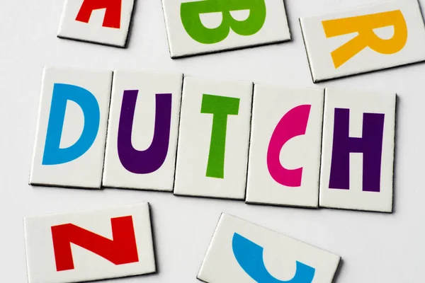 Palabra holandés hecho de letras de colores — Foto de Stock