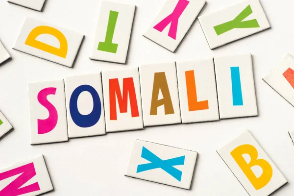 Renkli harflerin yapılan somali kelime — Stok fotoğraf
