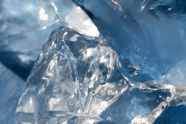 Blue ice pieces macro — Stock Photo, Image