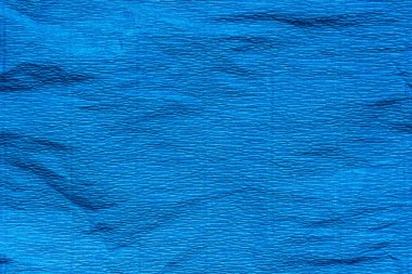 Mavi buruşuk krep kağıt arka plan doku 