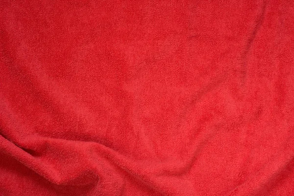 Red terry towel texture background — Stock Photo, Image