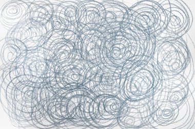 Kağıt arka plan doku üzerinde mavi renk mum boya doodles