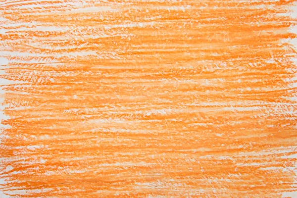白纸背景纹理上的橙色蜡笔 — 图库照片