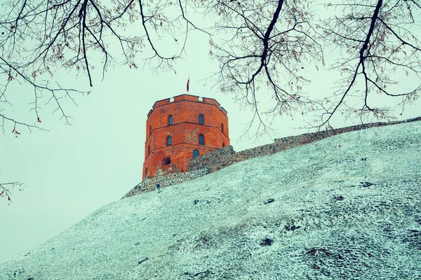 Gediminas' Tower in winter — Stock Photo, Image