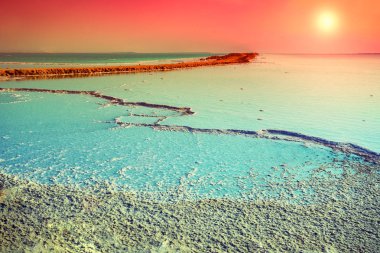 Dead sea salt shore