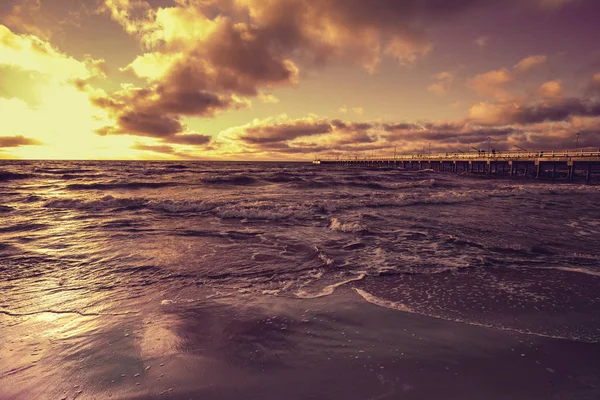 Solnedgång Över Havet — Stockfoto