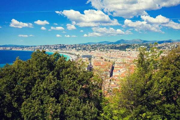 Panorámás Kilátás Nyílik Nizza Côte Azur Franciaország Európa — Stock Fotó