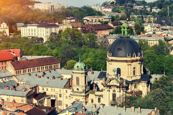 Panoramic view of Lviv city, Ukraine, Europe