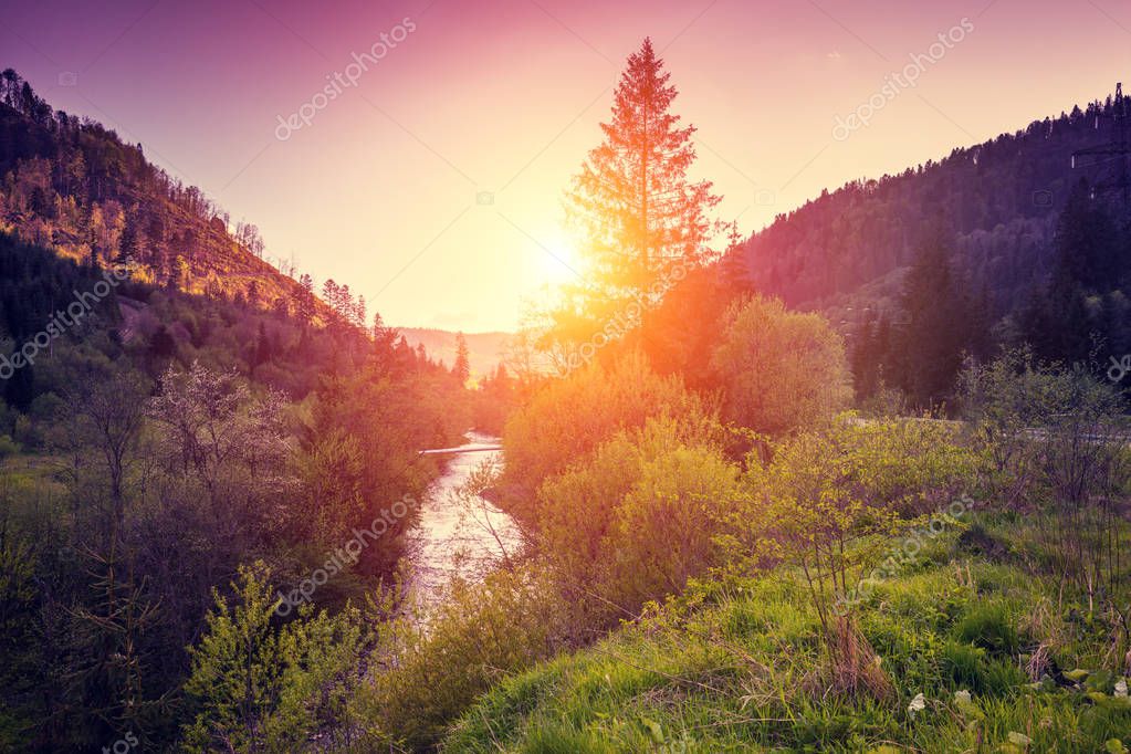 Atardecer Montaña — Foto de stock © vvvita #176673876