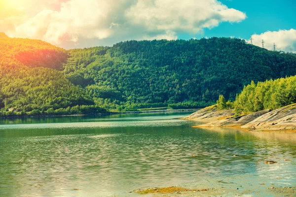 View Fjord Rocky Seashore Beautiful Nature Norway — Stock Photo, Image