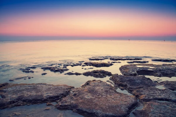 Vroege Ochtend Roze Zonsopgang Boven Zee — Stockfoto